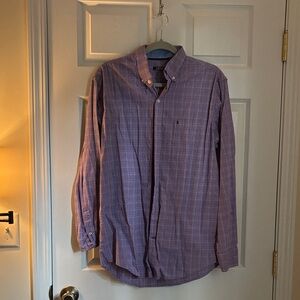 Izod Men's Casual Purple Button-Down Shirt